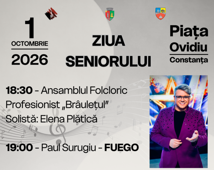 5 Ansamblul „Brâulețul”, de Ziua Seniorului, în Piața Ovidiu