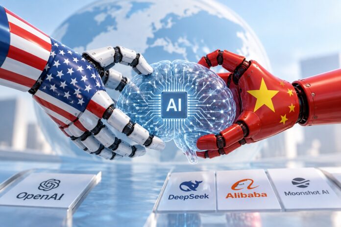 SUA-China-AI SUA acuză firme chineze că au copiat tehnologie AI americană. Printre companiile vizate se află DeepSeek, Moonshot AI și Alibaba, iar acuzațiile au fost formulate